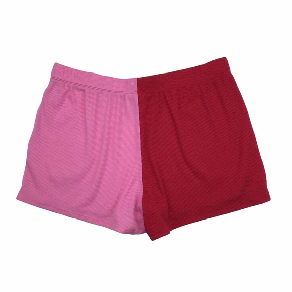 Joyspun Red Pink Colorblock Pajama Sleep Shorts Womens Large (12-14) Loungewear - Picture 3 of 4